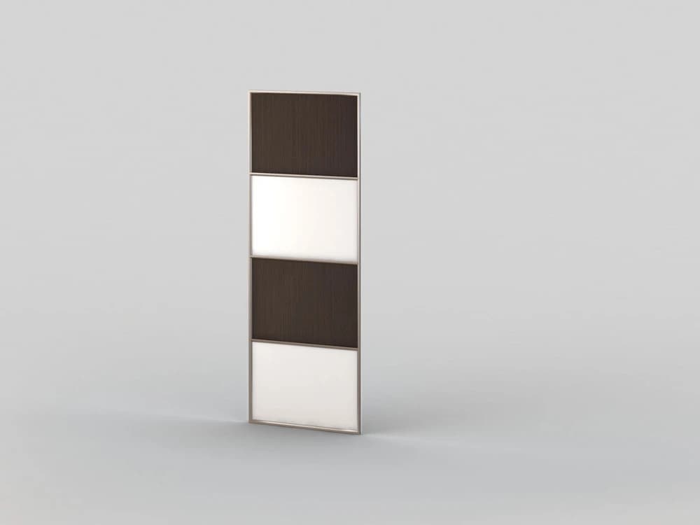 Combined glass and particleboard front panel