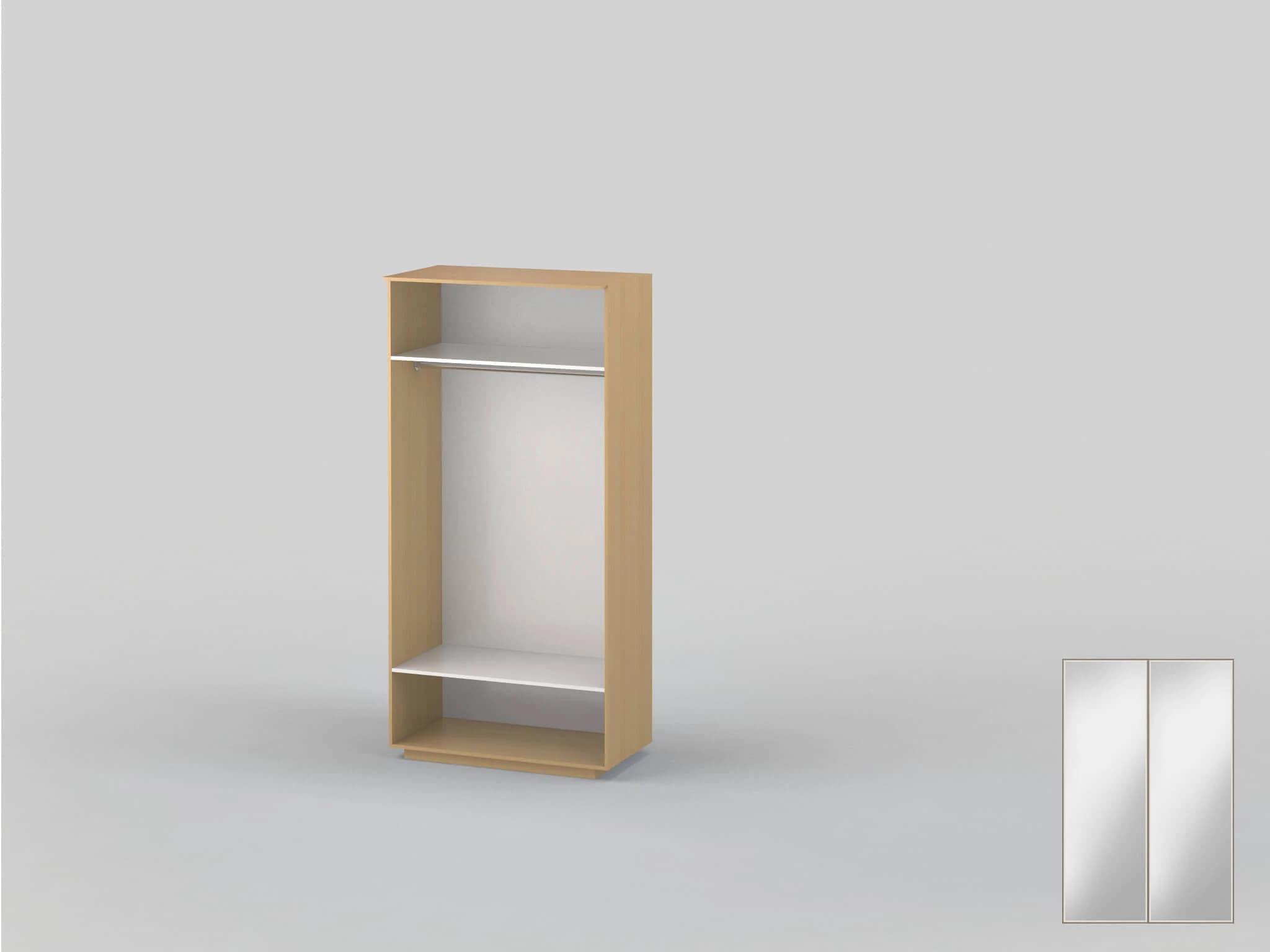 Double door wardrobe 1200 mm wide 3