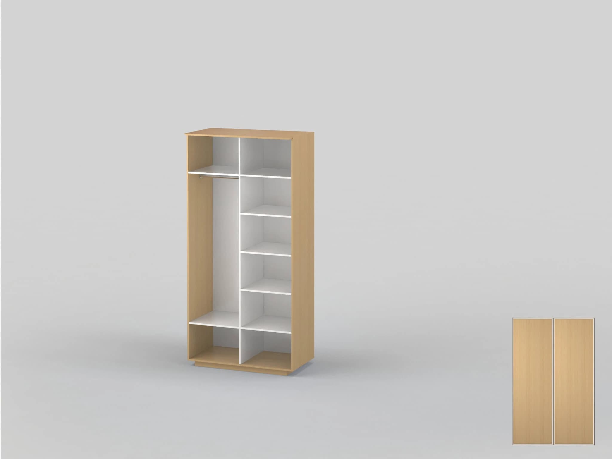 Double door wardrobe 1200 mm wide 2