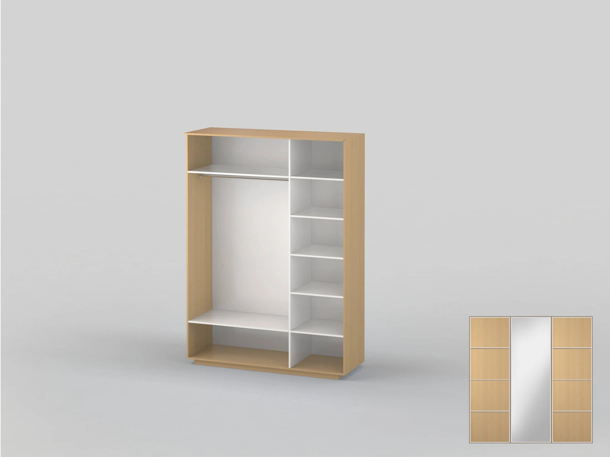 Шафа-купе тридверна шириною 1791 мм бук