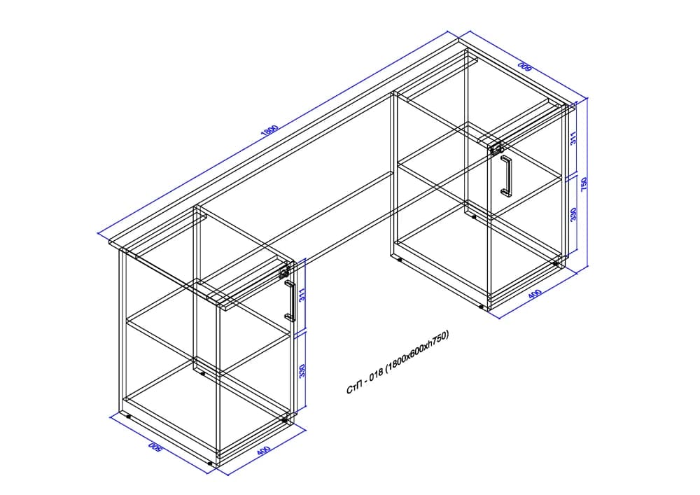 Desk with two cabinets 2