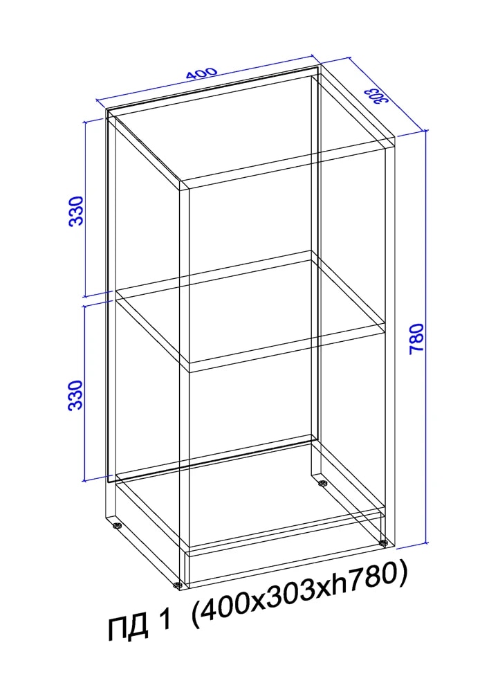Стелаж 780x400x303 бук 2