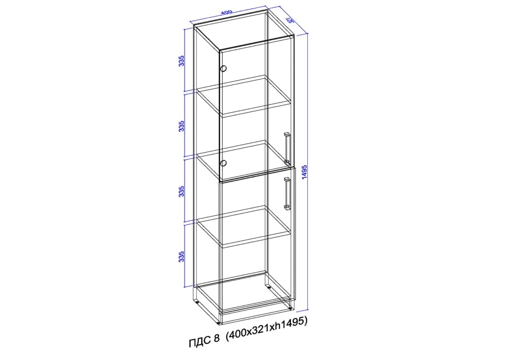 Open cabinet with glass 3