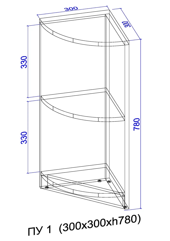 Консоль кутова 780x300x330 бук 2