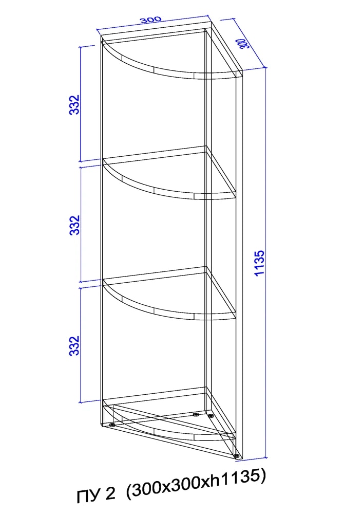 Консоль кутова 1135x300x330 бук 2