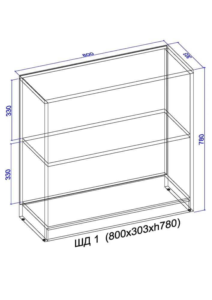 Shelving unit 780x800x303 wenge 2