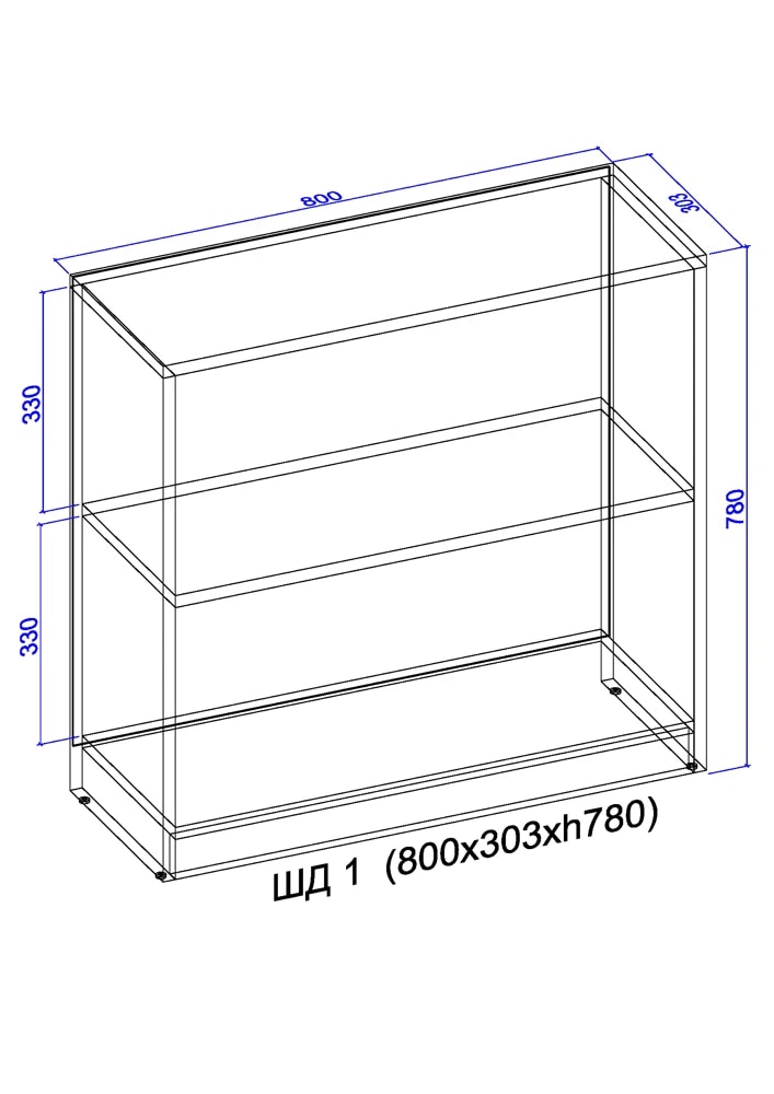 Стелаж 780x800x303 бук 2