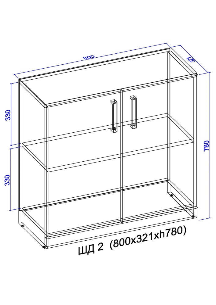 Тумба закрита з полицями 780x800x320 бук 2