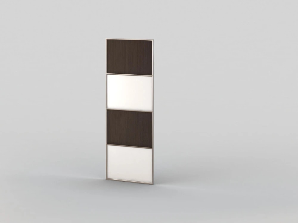 Combined glass and particleboard front panel