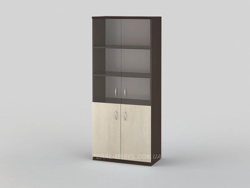 Open cabinet with glass 1850x800x320 wenge