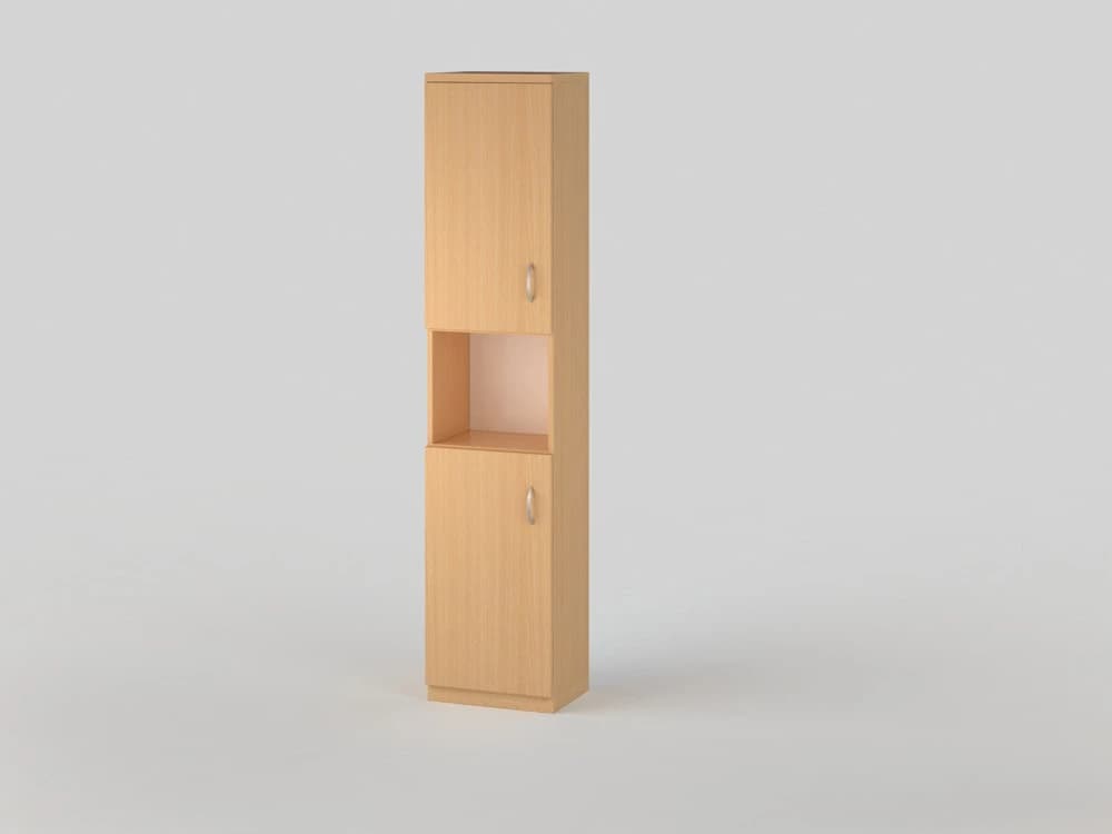 Cabinet with open shelf — 1850x400x320, Beech