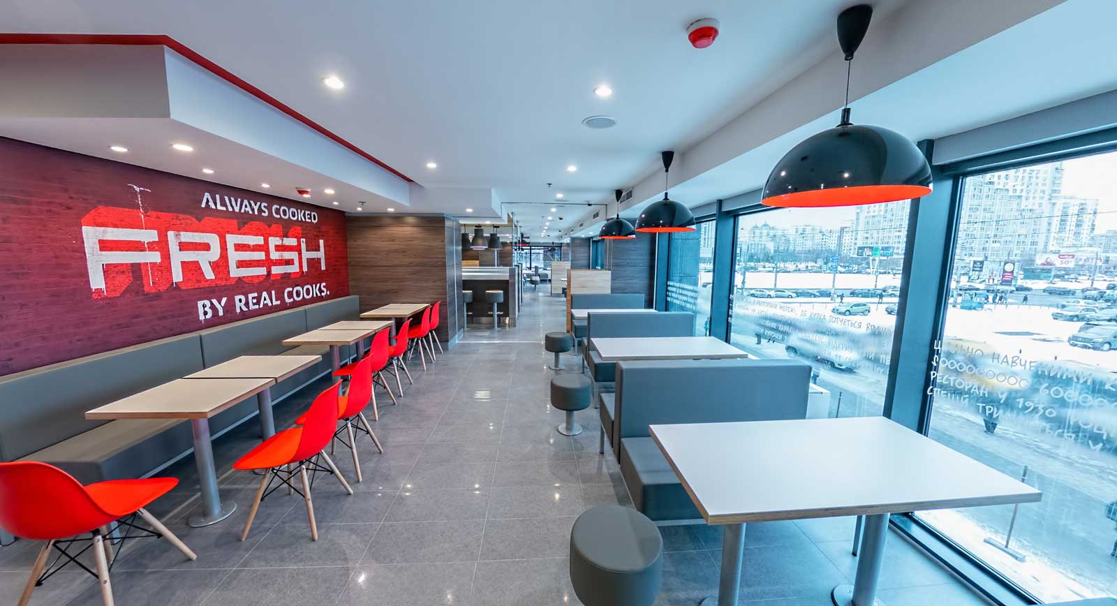 Мебель для ресторанов быстрого питания KFC