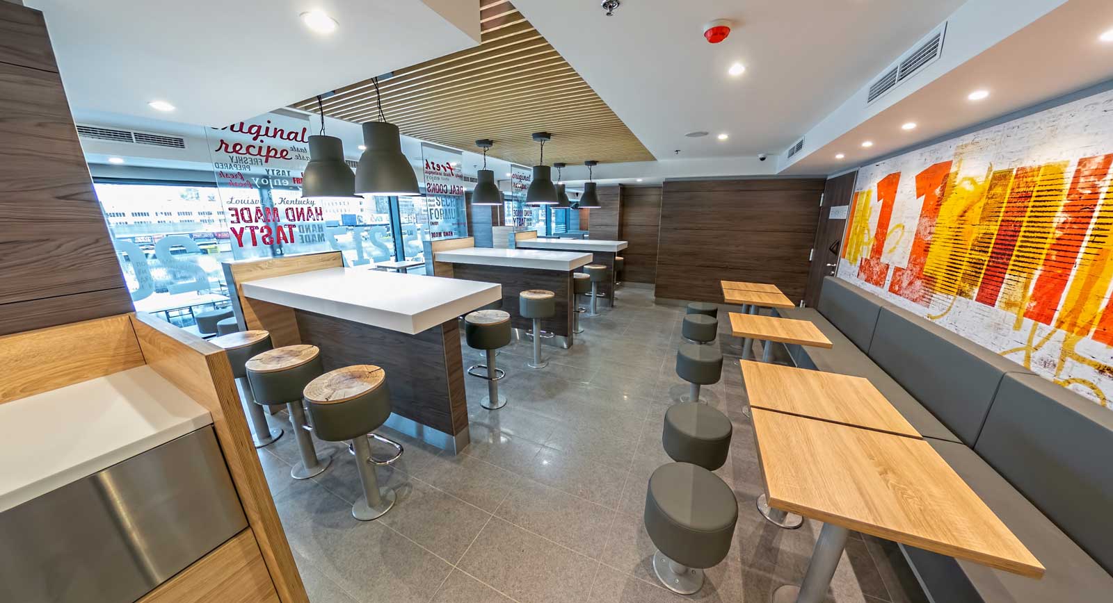 Мебель для ресторанов быстрого питания KFC