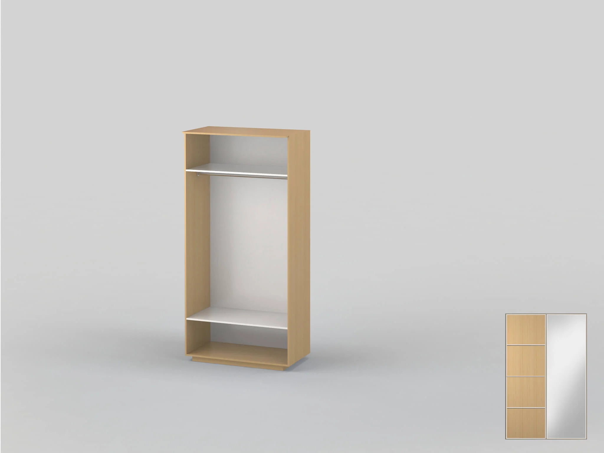 Шкаф купе двухдверный шириной 1200 мм бук