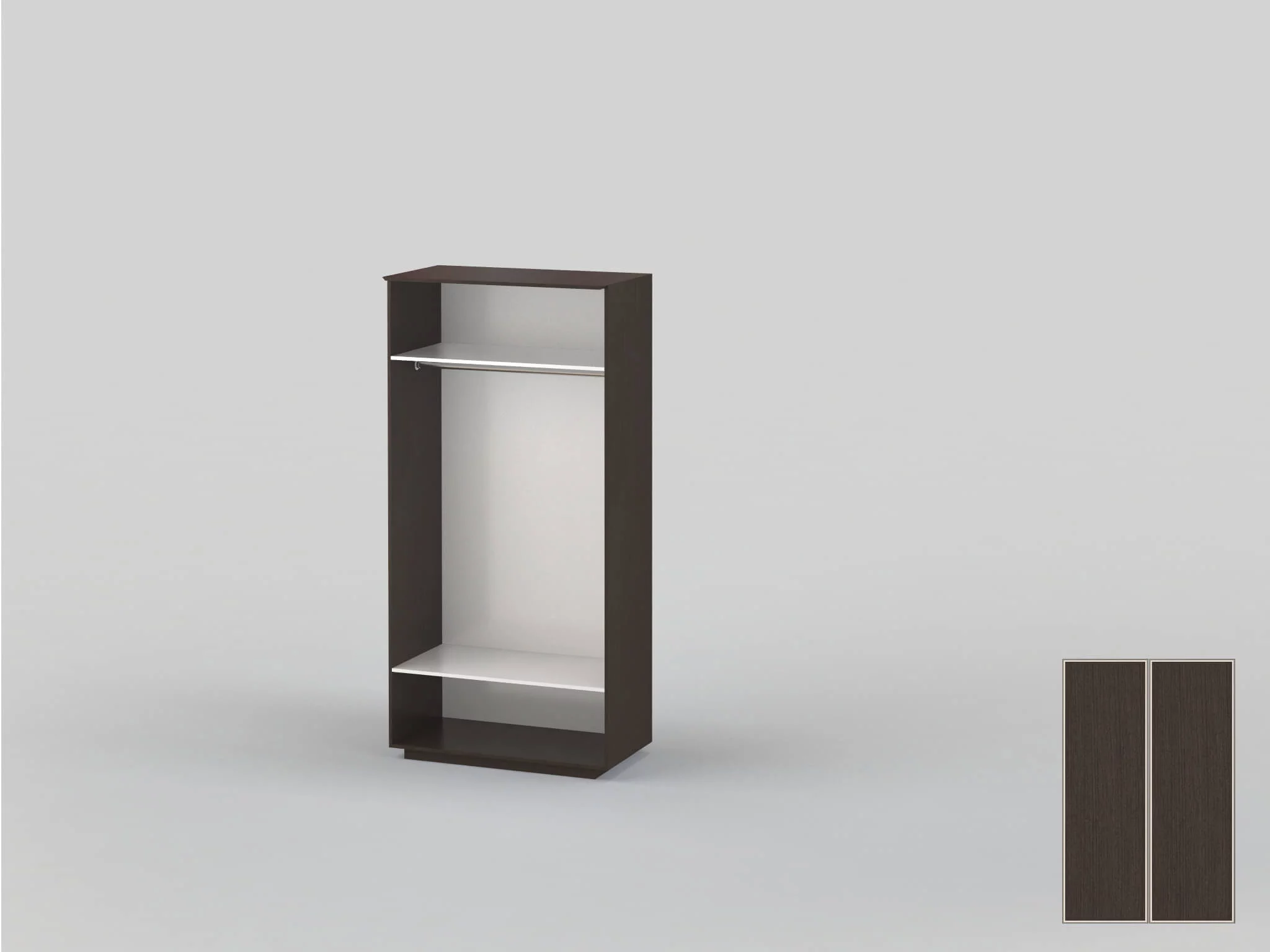 Шкаф-купе двухдверный шириной 1200 мм венге