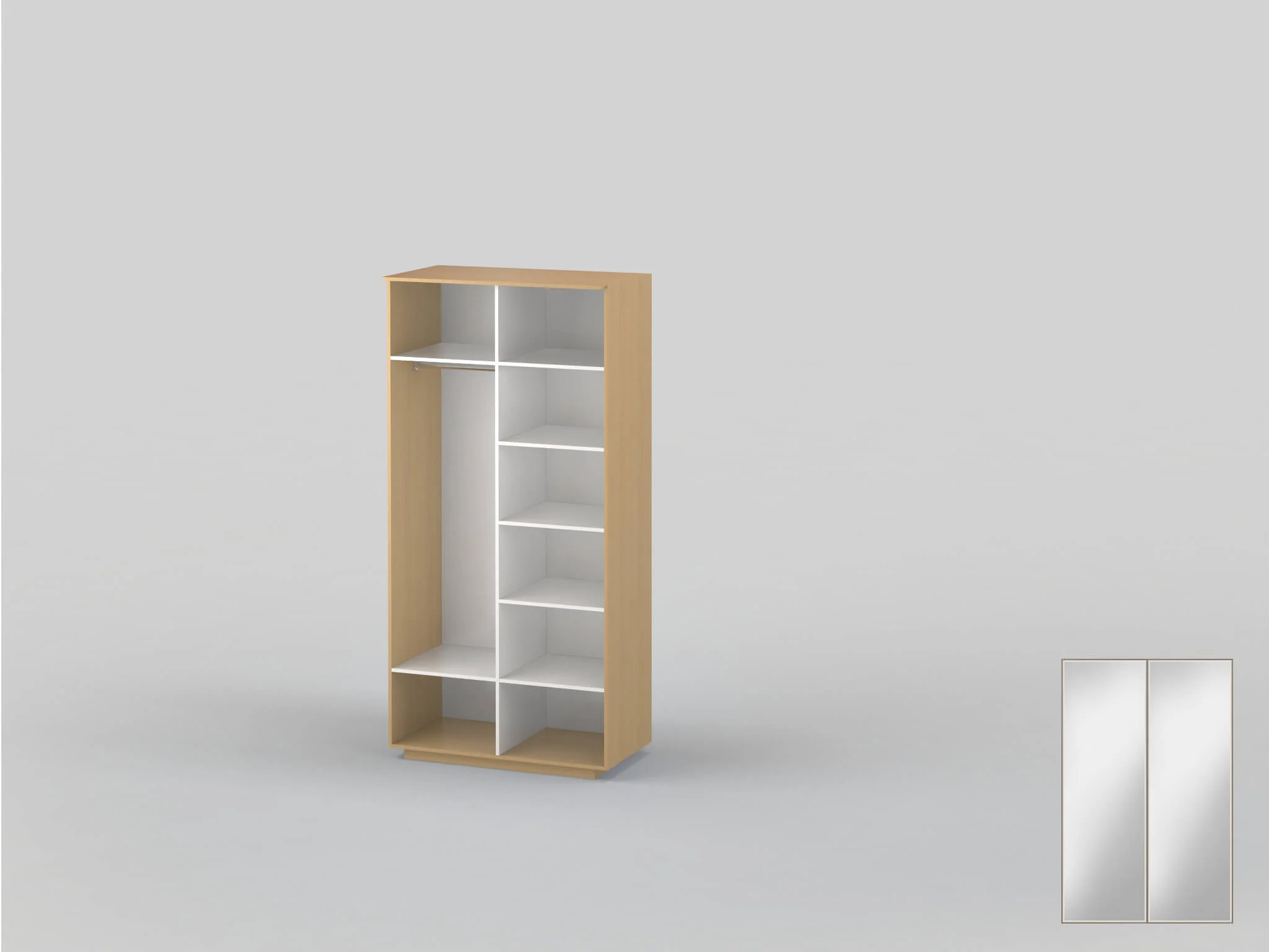 Шкаф-купе двухдверный шириной 1200 мм бук