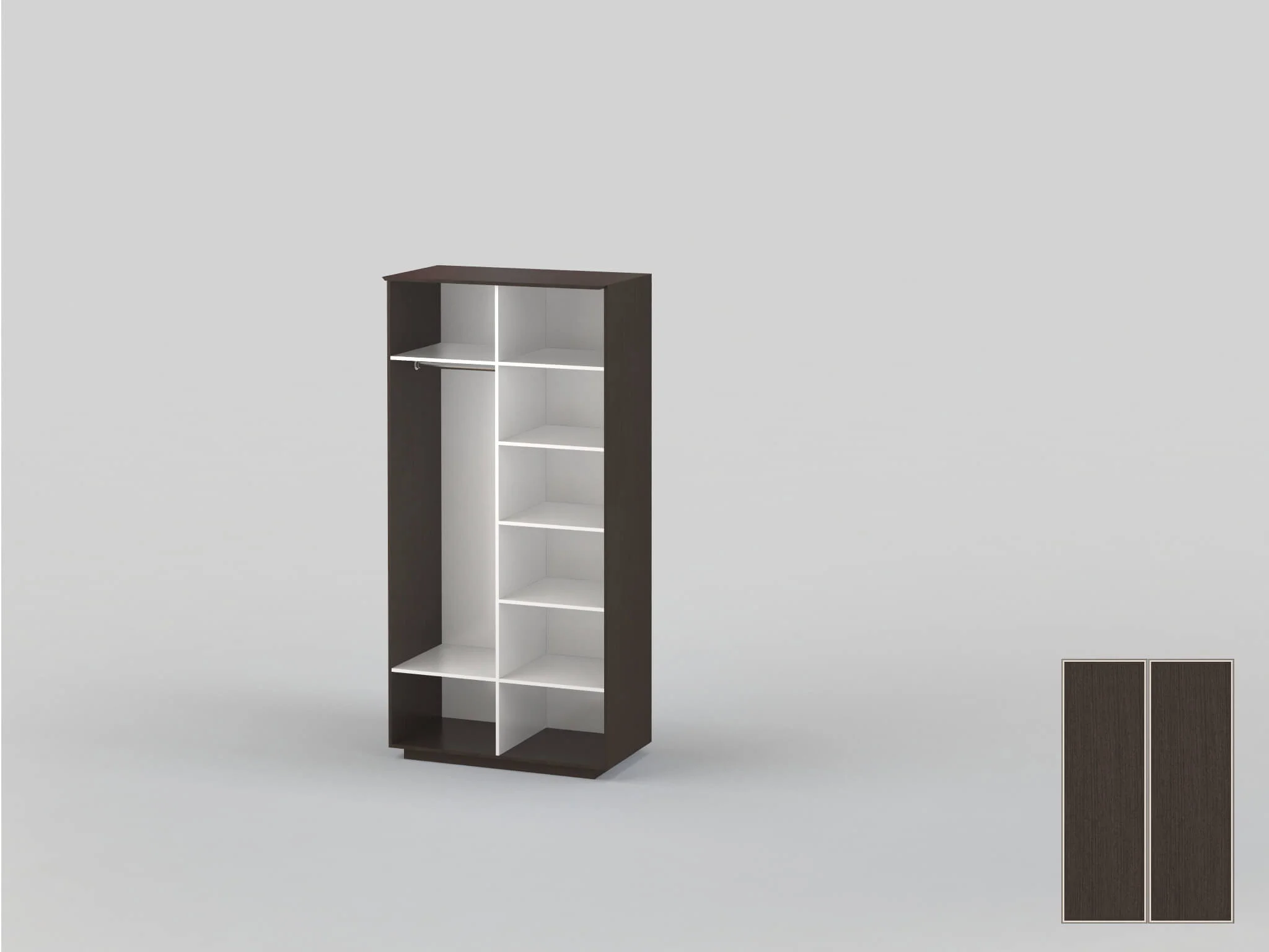 Шкаф-купе двухдверный шириной 1200 мм венге