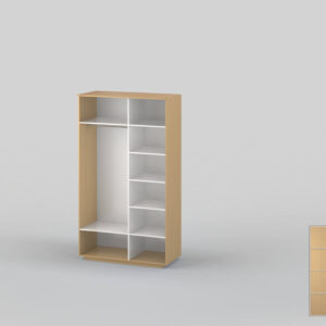 Double-door closet 1400 mm wide beech