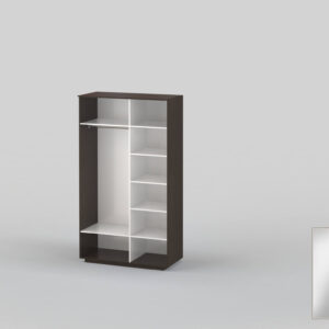 Double-door wardrobe 1400 mm wide in wenge