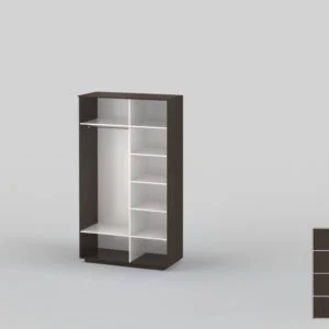 Шкаф-купе двухдверный шириной 1400 мм венге