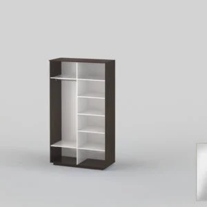 Шкаф-купе двухдверный шириной 1400 мм венге