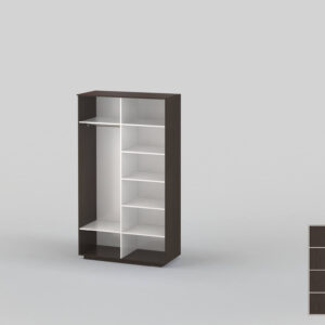 Double-door wardrobe 1400 mm wide in wenge