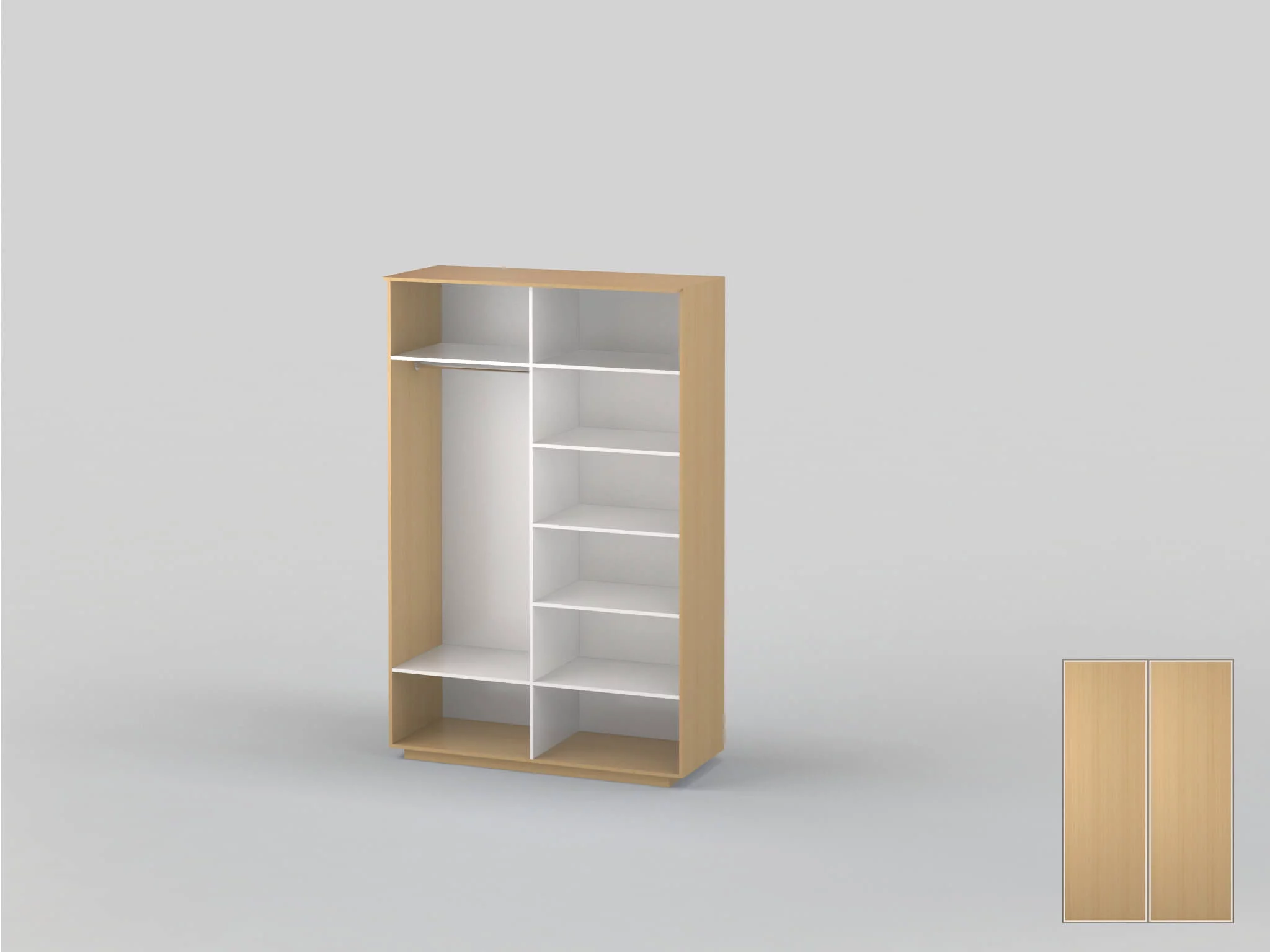 Шкаф-купе двухдверный шириной 1600 мм бук