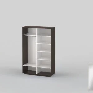 Шкаф-купе двухдверный шириной 1600 мм венге