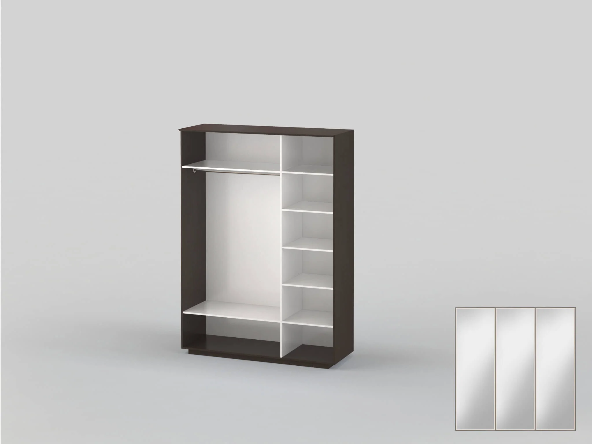 Шафа-купе тридверна шириною 1791 мм венге