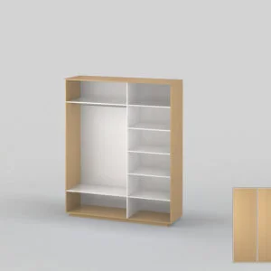 Three-door closet with a width of 1991 mm beech