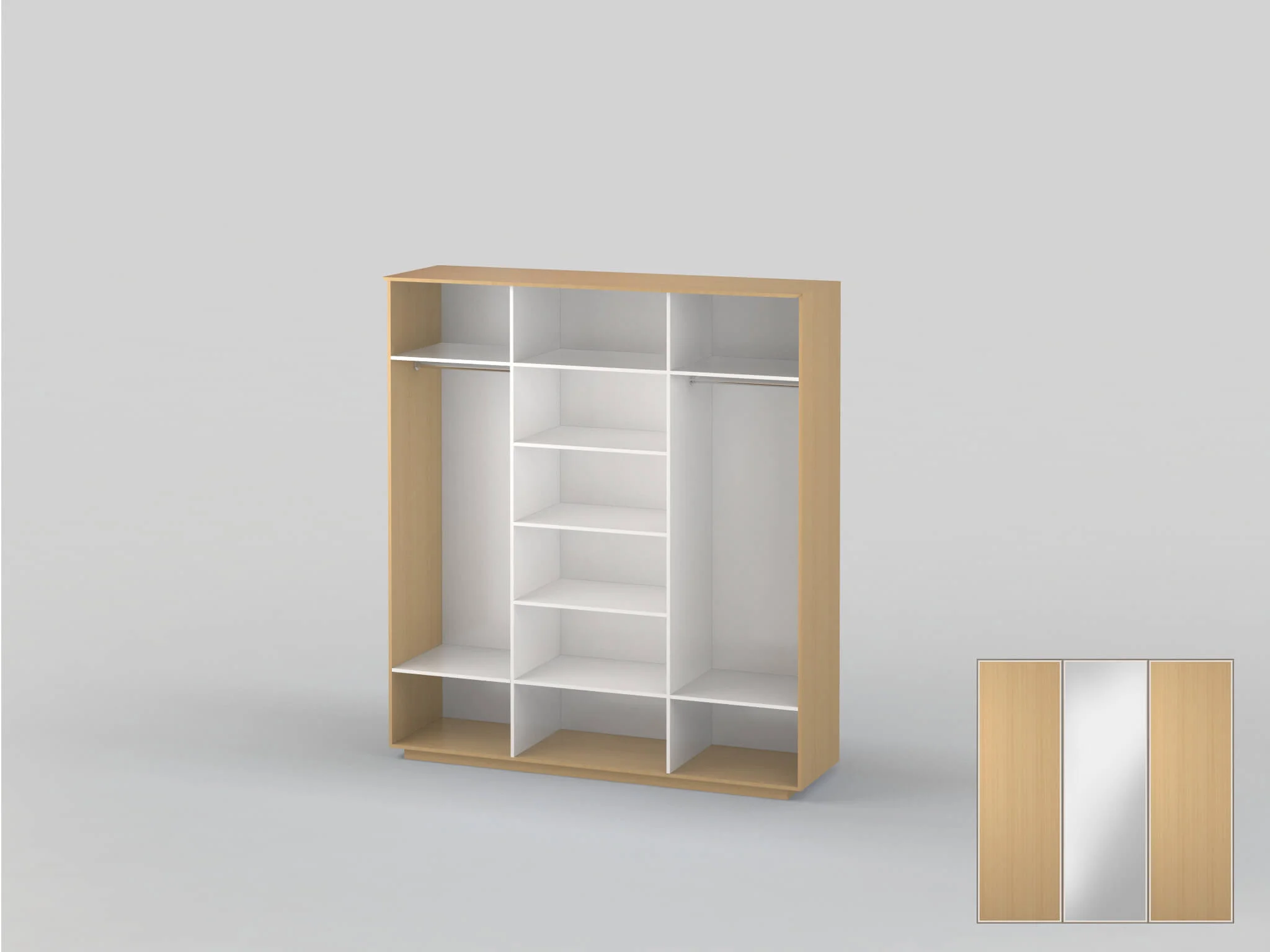 Шафа-купе тридверна шириною 2191 мм бук