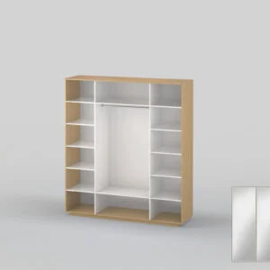 Шкаф-купе трехдверный шириной 2191 мм бук