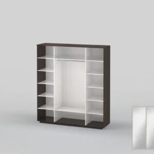 Шкаф-купе трехдверный шириной 2191 мм венге