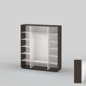 Шкаф-купе трехдверный шириной 2191 мм венге