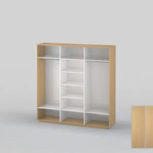 Шкаф-купе трехдверный шириной 2391 мм бук
