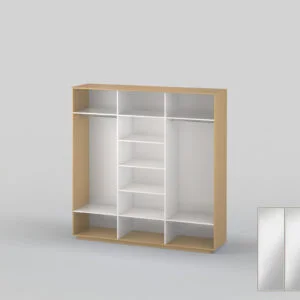 Шкаф-купе трехдверный шириной 2391 мм бук