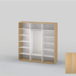 Шкаф-купе трехдверный шириной 2391 мм бук