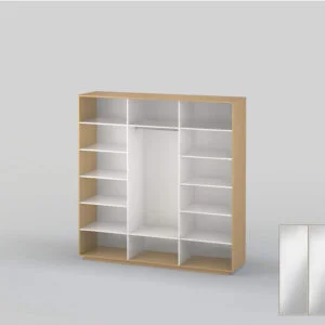 Шкаф-купе трехдверный шириной 2391 мм бук