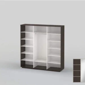 Шкаф-купе трехдверный шириной 2391 мм венге