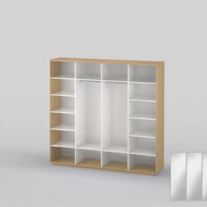 Four-door closet with a width of 2582 mm beech