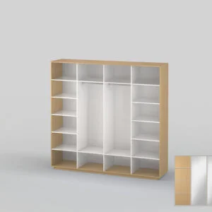 Four-door closet with a width of 2582 mm beech