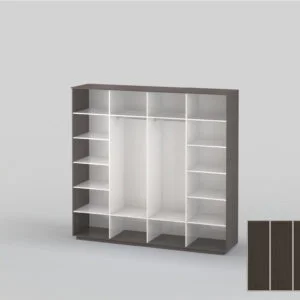 Шкаф-купе четырехдверный шириной 2582 мм венге