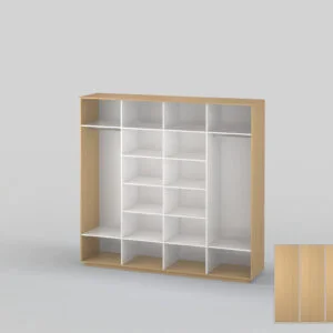 Four-door wardrobe 2582 mm wide beech