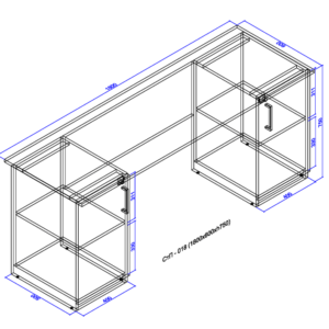 Desk with two cabinets 1800x600x750