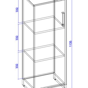 Closed cabinet with shelves 1135x400x320 beech