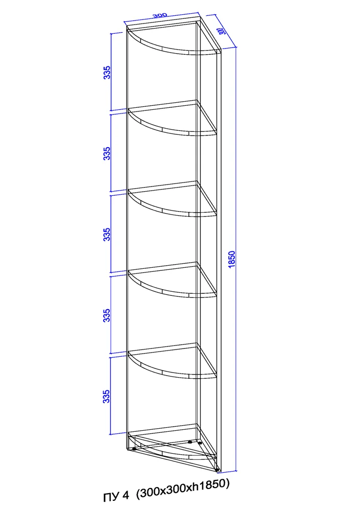 Консоль угловая 1850x300x330 венге — изображение 2