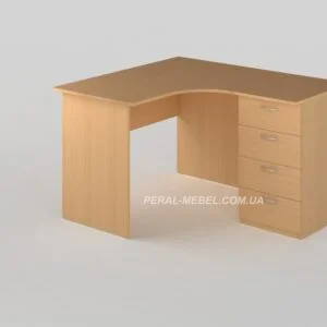 Corner office table with cabinet