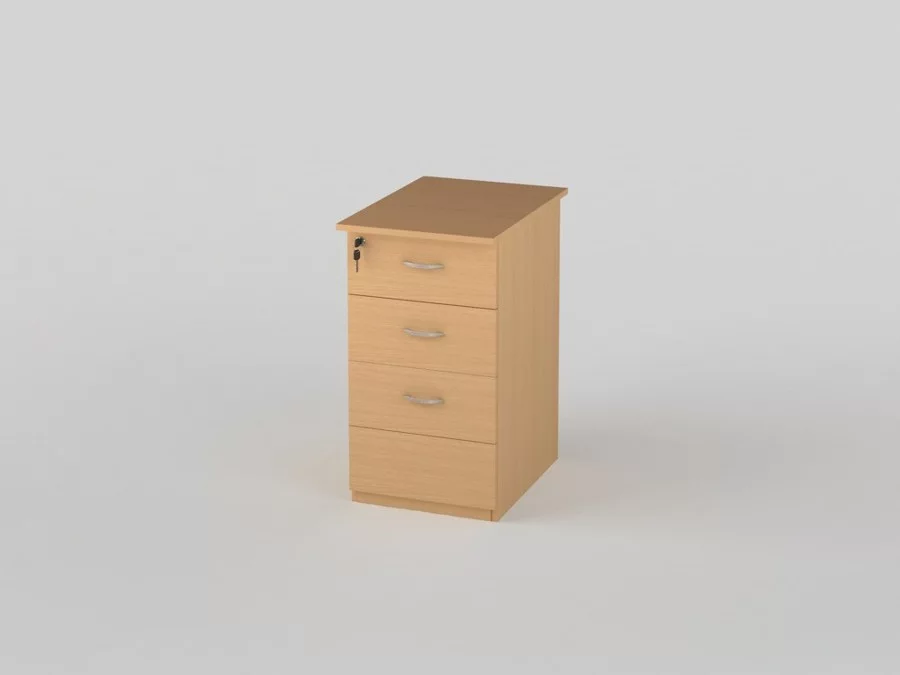 Тумба приставная с замком на 3 ящика