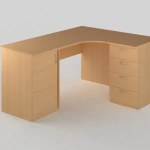 Corner desk with two cabinets